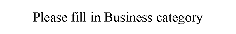 ı: Please fill in Business category